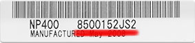 example projector model serial number