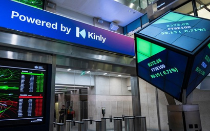 LED signage in corporate foyer